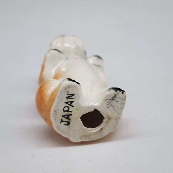 Vintage Ceramic Bandit Pug Figurine With Blue Hat In Japan 2.5" Tall - Picture 4 of 8